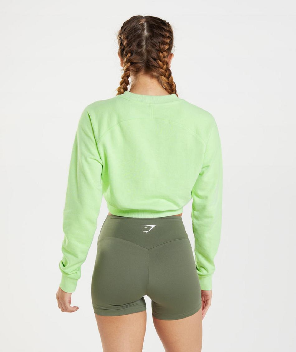 Gymshark Training Cropped Sweater Ženske Accessories Zelene | HR 3775KOR